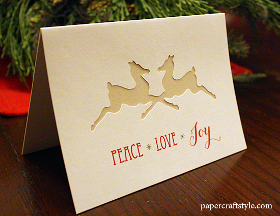 Silhouette Reindeer Handmade Christmas Card